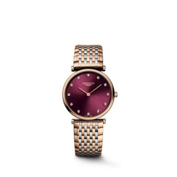 Longines La Grande Classique Quartz 29 Stainless Steel - Red Gold PVD / Burgundy - Diamond