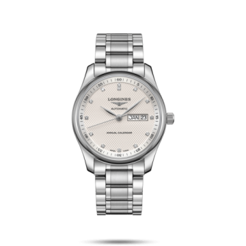 Longines Master Collection 40mm Annual Calendar Stainless Steel / Silver-Diamond / Bracelet
