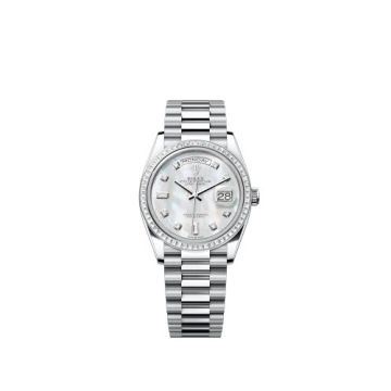 Rolex Day-Date 36 Platinum - Baguette / MOP / President