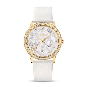 Omega De Ville Prestige Co-Axial 36.8 Yellow Gold / MOP Butterfly / Diamond