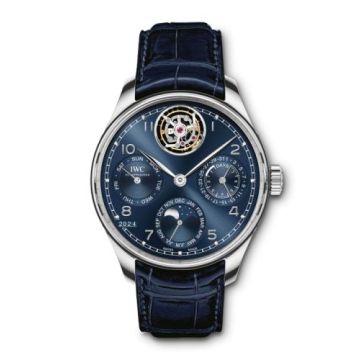 IWC Schaffhausen Portuguese Perpetual Calendar Tourbillon Platinum / Blue