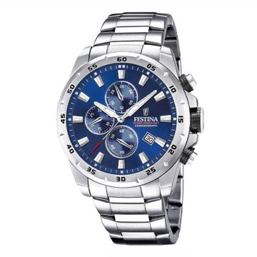 Festina Chrono Sport acier gris et bleu foncé