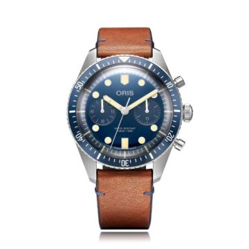 Oris Divers Sixty-Five 43 Chronograph Stainless Steel / Blue / Bucherer Blue