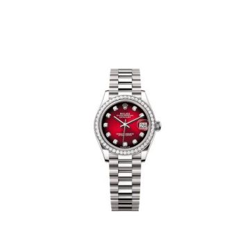 Rolex Datejust 31 White Gold Diamond / Red Gradient - Diamond