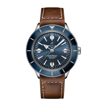 Breitling Superocean Heritage '57 Stainless Steel / Blue / Calf / Pin