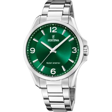 Festina Solar Energy Silver / Green 42mm