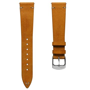 Badalassi Carlo Pueblo V-Stitch Genuine Italian Leather Watch Strap - Vintage Gold - 20mm