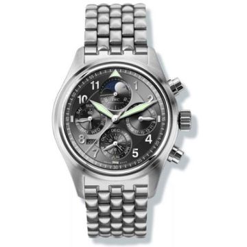 IWC Schaffhausen Pilot's Watch Spitfire Chronograph Perpetual Calendar Stainless Steel / Black / Sincere