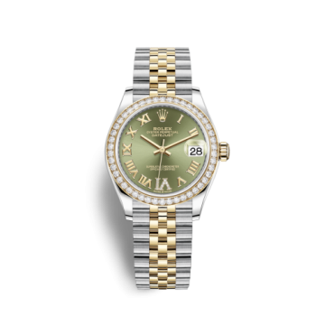 Rolex Datejust 31 Stainless Steel / Yellow Gold / Diamond / Olive - Roman / Jubilee