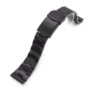 Super-O Boyer Watch Band Straight End, 316L Stainless Steel Diamond-like Carbon (DLC coating) V-Clasp - 22mm