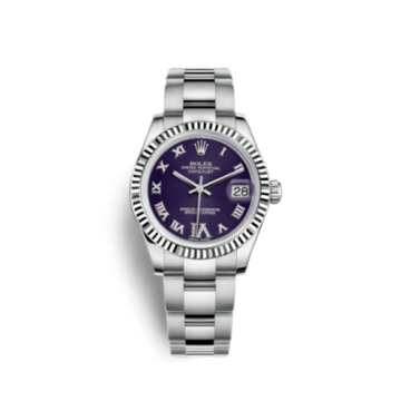 Rolex Datejust 31 Stainless Steel Fluted / Oyster / Purple - Roman
