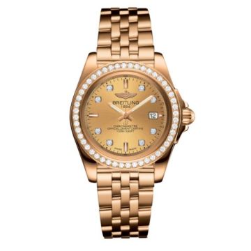 Breitling Galactic 32 Sleek Edition Rose Gold / Diamond / Golden Sun Diamond / Bracelet