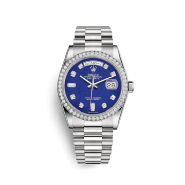 Rolex Day-Date 36 Platinum Diamonds / President / Lapis Diamonds