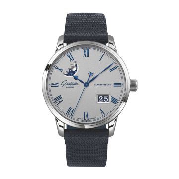 Glashütte Original Senator Excellence Panorama Date Moonphase Stainless Steel / Grey / Synthetic