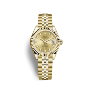 Rolex Lady-Datejust 28 Yellow Gold Fluted / Jubilee / Champagne Diamond