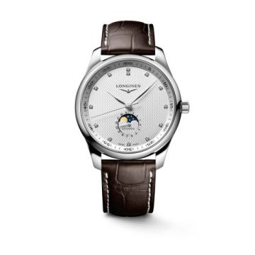 Longines Master Collection 42 Moonphase Stainless Steel / Silver - Diamond