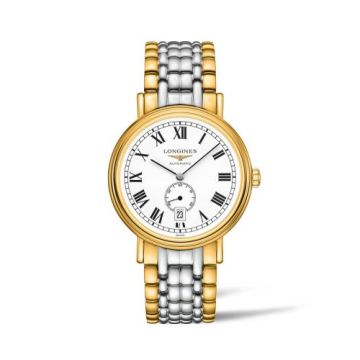 Longines Presence 40 Small Seconds PVD Gold / White - Roman / Bracelet