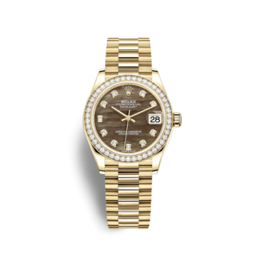 Rolex Datejust 31 Yellow Gold / Diamond / Black MOP / President