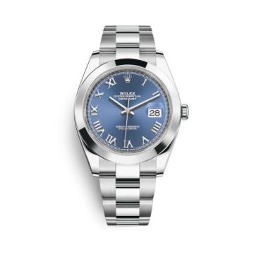 Rolex Datejust 41 Stainless Steel Smooth / Oyster / Blue Roman
