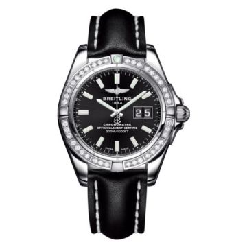 Breitling Galactic 41 Stainless Steel / Diamond / Onyx Black / Calf