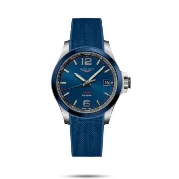 Longines Conquest V.H.P. 41 Stainless Steel / Ceramic / Blue / Rubber