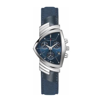 Hamilton Ventura Chrono Quartz Stainless Steel / Blue Suede Shoes
