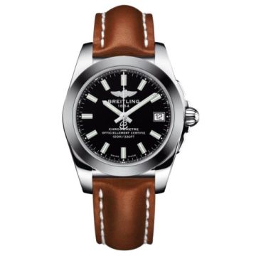 Breitling Galactic 36 Stainless Steel / SleekT / Trophy Black / Calf