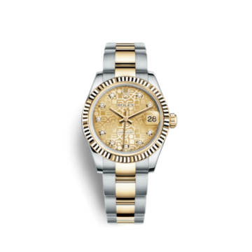 Rolex Datejust 31 Rolesor Yellow Fluted / Oyster / Champagne Computer