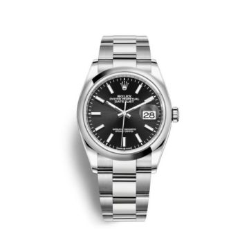 Rolex Datejust 36 Stainless Steel / Domed / Black / Oyster