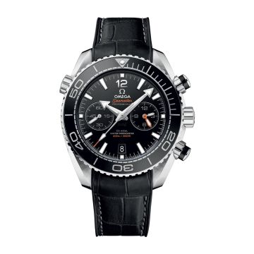 Omega Seamaster Planet Ocean 600M Co-Axial 45.5 Master Chronometer Chronograph Stainless Steel / Black / Alligator