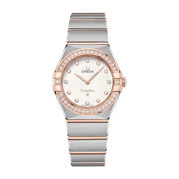 Omega Constellation Manhattan 28 Quartz Stainless Steel / Sedna Gold / Silver-Diamond / Diamond