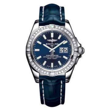 Breitling Galactic 41 Stainless Steel / Diamond / Horizon Blue / Croco