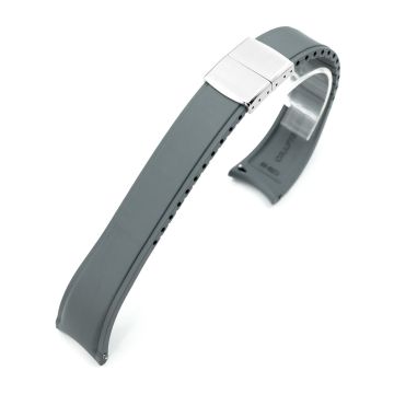 Crafter Blue - CX03 Grey Quick Release Flexi-Curved FKM Rubber Watch Strap - 22mm