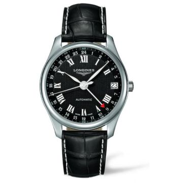 Longines Master Collection 42 24h Stainless Steel / Black-Roman / Alligator