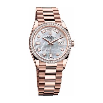 Rolex Day-Date 36 Everose Gold / Diamond / MOP-Diamond / President