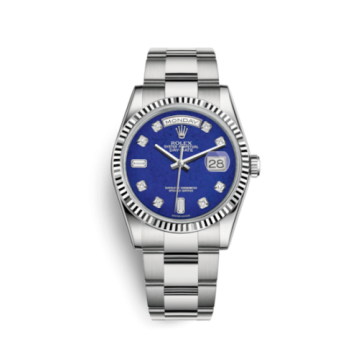 Rolex Day-Date 36 White Gold Fluted / Oyster / Lapis Lazuli