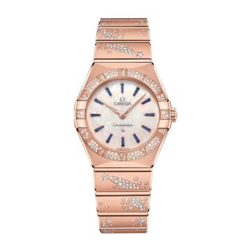 Omega Constellation Manhattan 28 Quartz Sedna Gold / MOP - Sapphire / Diamond