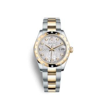 Rolex Datejust 31 Rolesor Yellow Domed Diamond / Oyster / Silver Computer