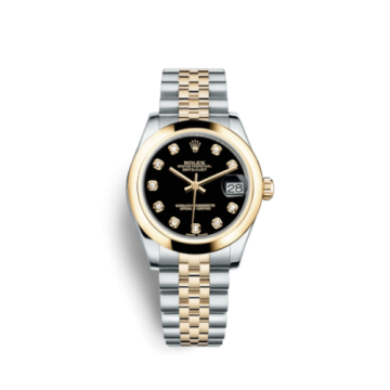 Rolex Datejust 31 Rolesor Yellow Domed / Jubilee / Black Diamond
