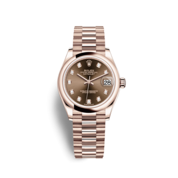 Rolex Datejust 31 Rose Gold / Domed / Chocolate - Diamond / President