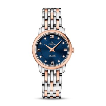 Omega De Ville Prestige Quartz 27.4 Stainless Steel / Red Gold / Blue / Bracelet