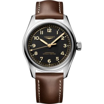 Longines Spirit Automatic 39 Stainless Steel / Black / Leather