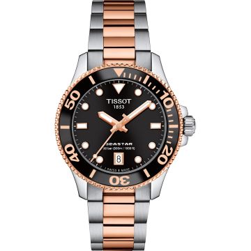 Tissot Seastar 1000 36 Quartz Stainless Steel - Rose Gold / Black / Bracelet