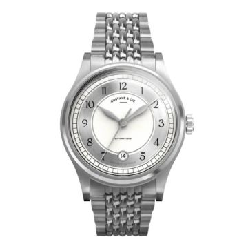 Gustave & Cie 12H Charles Argent & Blanc Grain De Riz 38mm