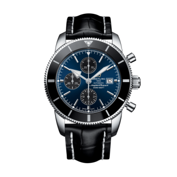 Breitling Superocean Heritage II 46 Chronograph Stainless Steel / Black / Blue / Croco / Pin