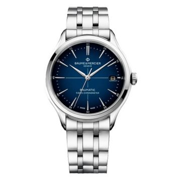 Baume & Mercier Clifton Baumatic Stainless Steel / Blue / Bracelet / COSC