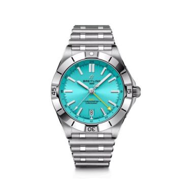 Breitling Chronomat 40 GMT Stainless Steel / Turquoise / Hong Kong