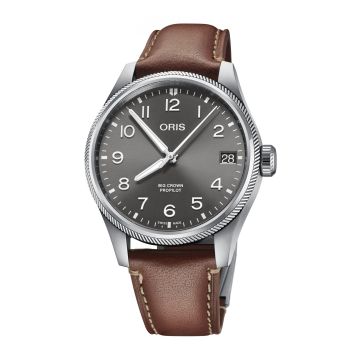 Oris Big Crown ProPilot Big Date Stainless Steel / Grey / Leather