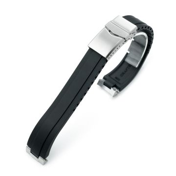 Crafter Blue - MX03-813 Black FKM Rubber Strap With End Links For Seiko Speedtimer SSC813 - 10mm