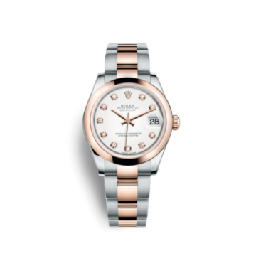 Rolex Datejust 31 Rolesor Everose Domed / Oyster / White Diamond
